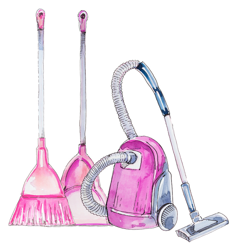 brooms and vacuum for carpet care