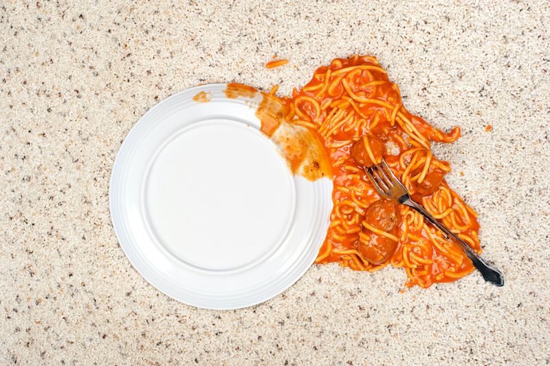 Spaghetti carpet stains